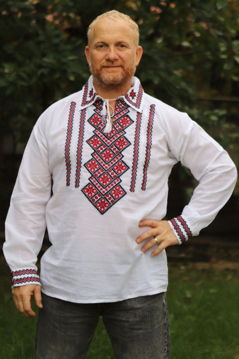 Cămașă tradițională Ananian broderie rosie [3]