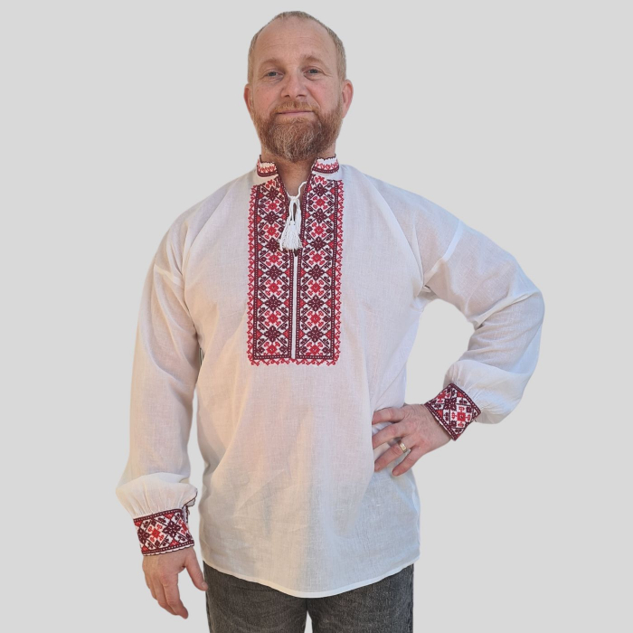 Cămașă tradițională Ioan broderie rosie [2]