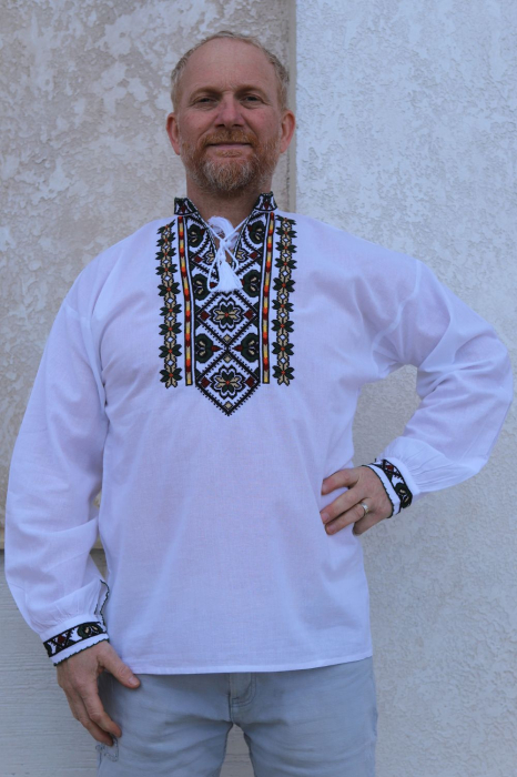 Cămașă tradițională Alisan broderie verde [2]