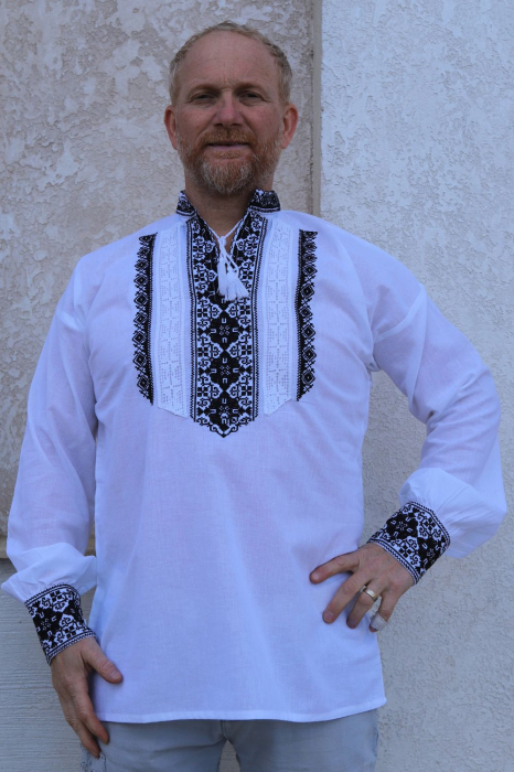 Cămașă tradițională Elefterie broderie neagra [2]