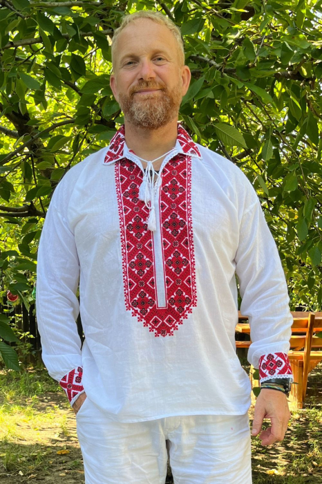 Cămașă tradițională Filimon broderie rosie [2]