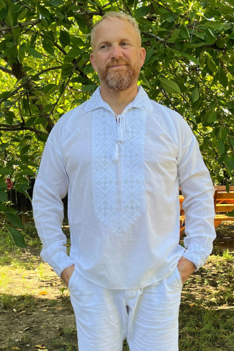 Cămașă tradițională Filimon broderie argintie [3]