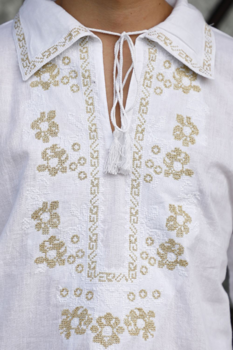 Cămașă tradițională Gherasim broderie aurie [3]