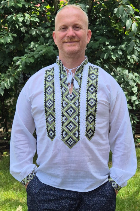 Cămașă tradițională Ierotei broderie verde [2]
