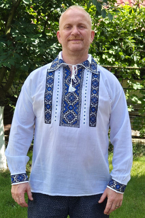 Cămașă tradițională Pantelimon broderie albastra [2]