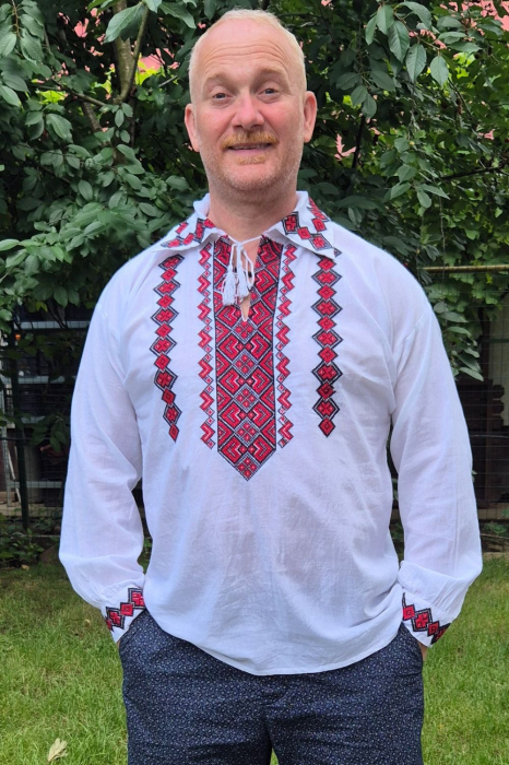 Cămașă tradițională Liviu broderie rosie [1]