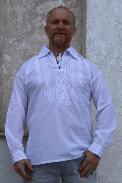 Cămașă tradițională Euvu broderie alba [3]