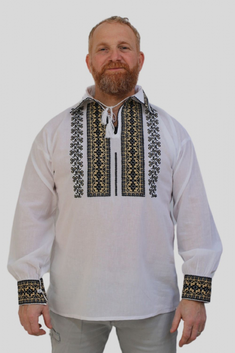 Cămașă tradițională Mateo -broderie neagra [3]