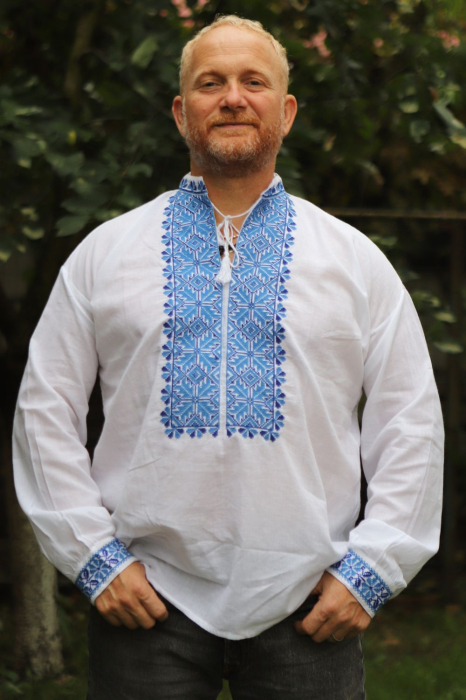 Cămașă tradițională Nicodim broderie albastra [1]