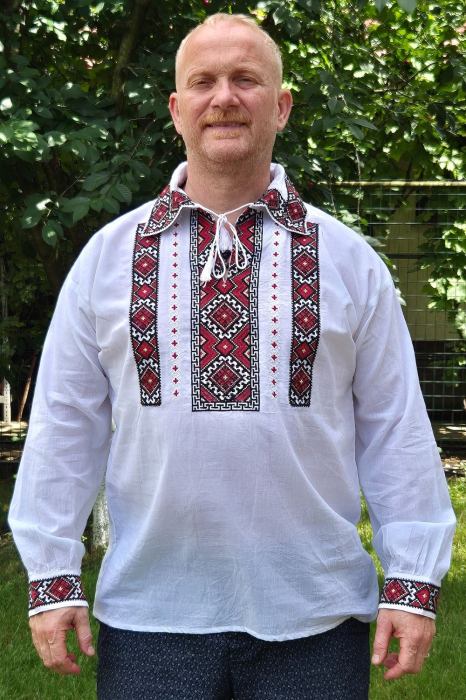 Cămașă tradițională Pantelimon broderie rosie [1]
