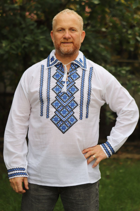 Cămașă tradițională Ananian broderie albastra [1]