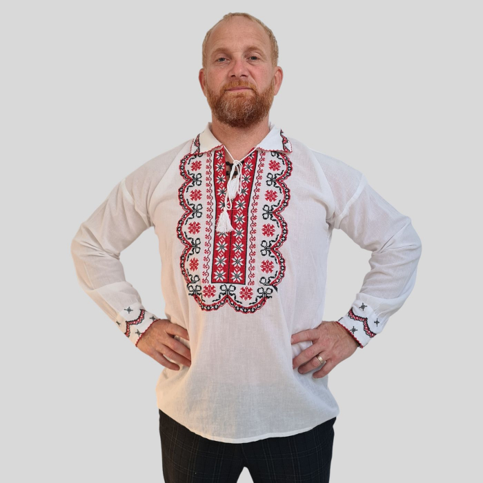 Cămașă tradițională Cleopa broderie rosie [2]