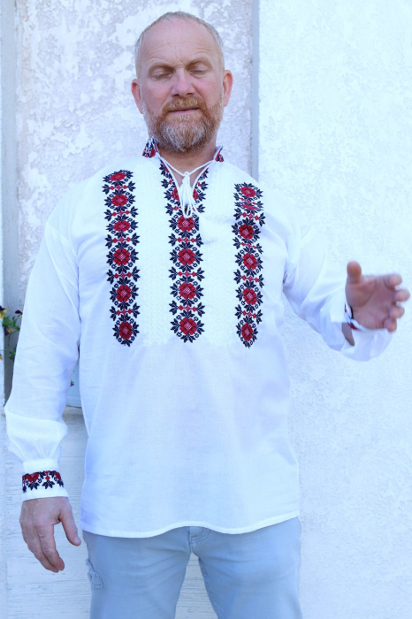 Cămașă tradițională Luchian broderie rosie [2]