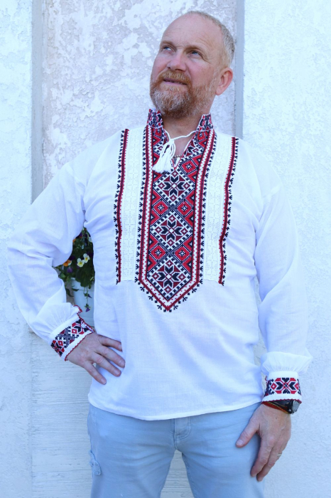 Cămașă tradițională Nichita broderie rosie [3]