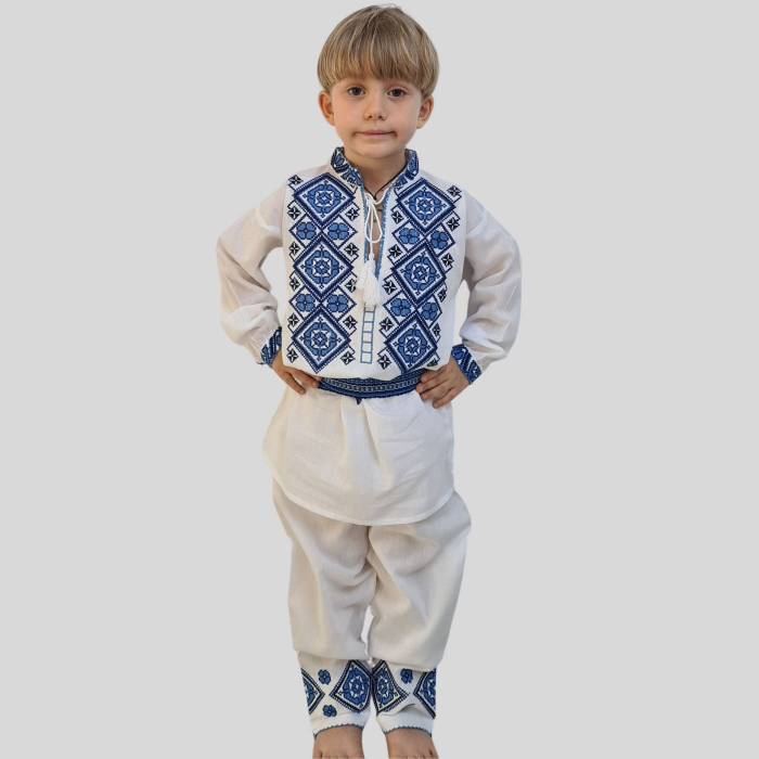 Compleu baieti Agav broderie albastră [2]