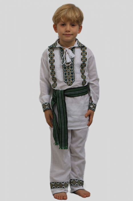Compleu baieti Marcel broderie verde [3]