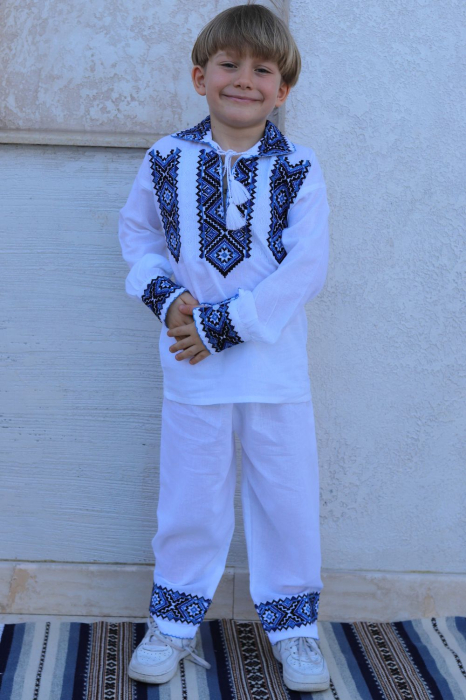Compleu baieti Ierorei broderie albastra [2]
