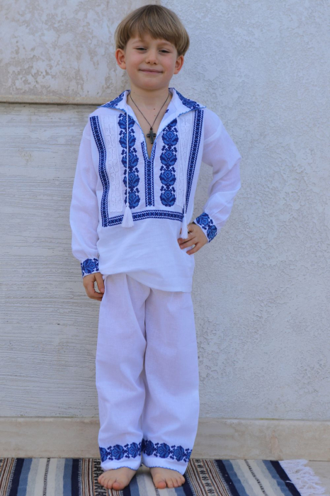 Compleu baieti Pinufie broderie albastra [2]