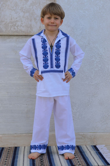 Compleu baieti Pinufie broderie albastra [3]