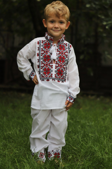 Compleu baieti Stelu broderie rosie [1]