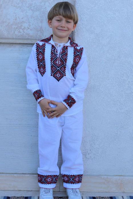 Compleu baieti Ierorei broderie rosie [3]