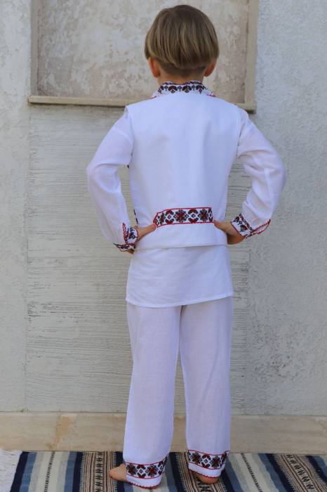 Compleu baieti Acvila broderie rosie [4]