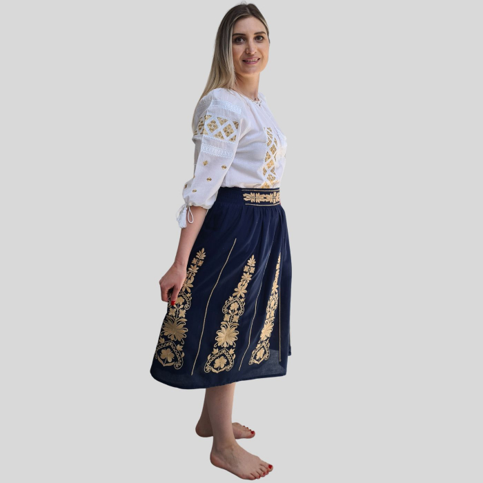 Fusta dama Monica culoare albastră [3]