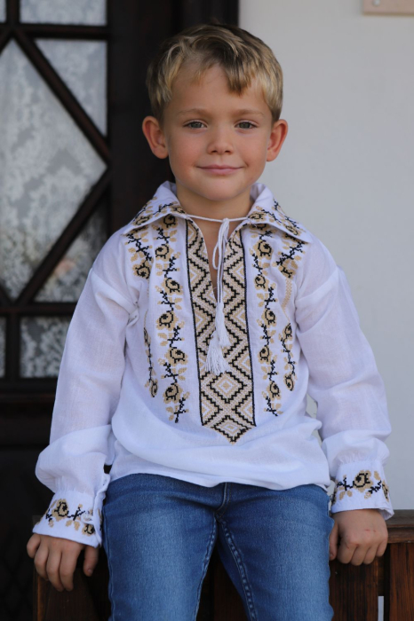 Ie băieți Adelyn broderie bej [3]