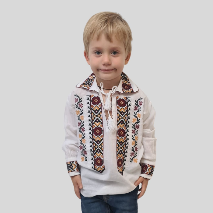 Ie băieți Aurelian broderie grena [2]
