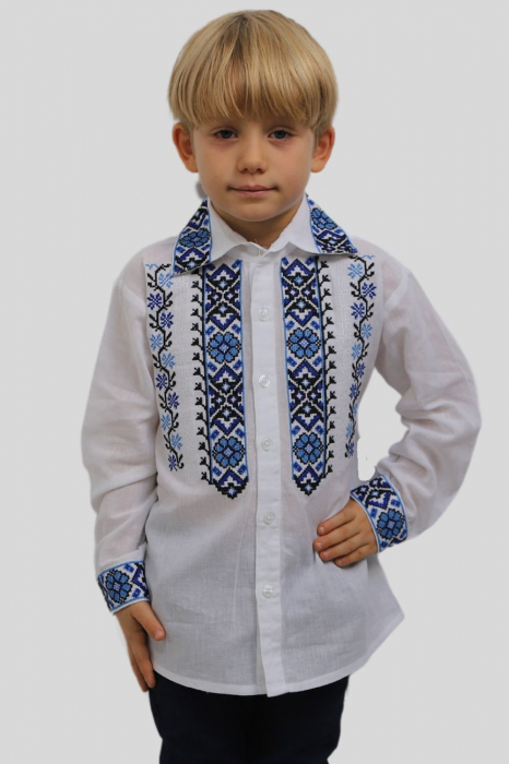 Ie băieți Aurelian broderie albastră cu nasturi [2]