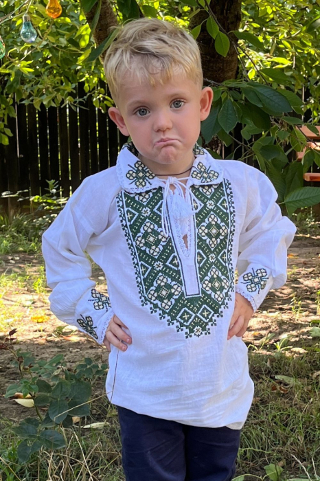 Ie băieți Filimon broderie verde [3]