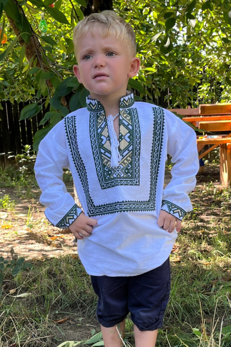 Ie băieți Leon broderie verde [2]