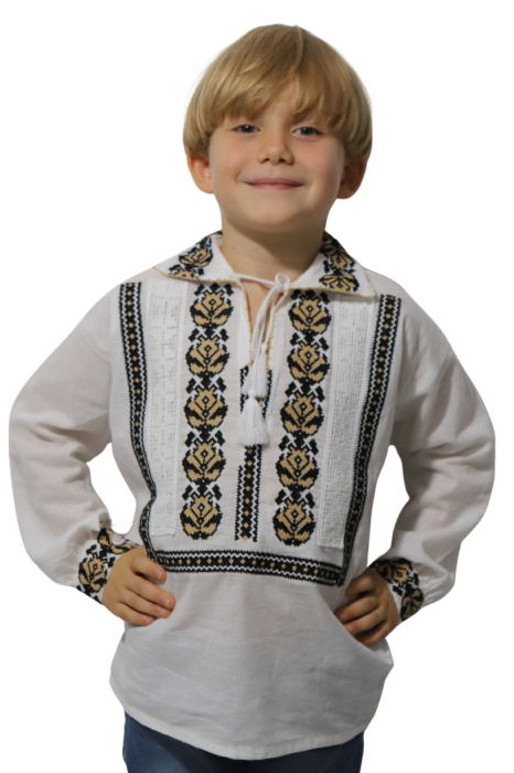 Ie băieți Pinufie broderie bej [2]