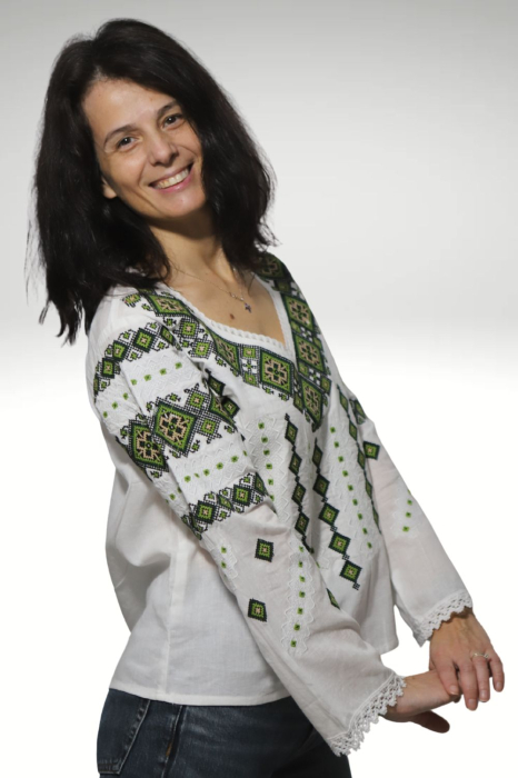 Ie damă Antuzia broderia verde [3]