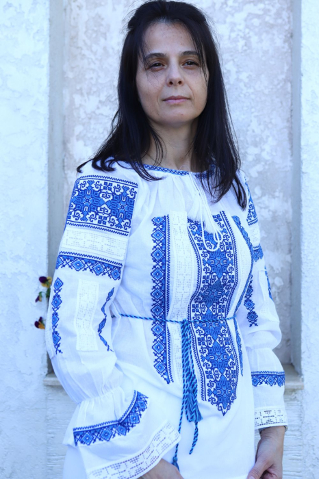 Ie damă Elefteria broderie albastra [4]