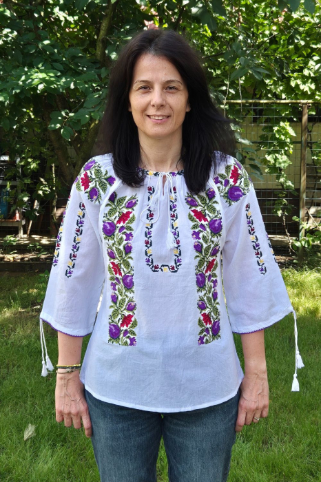 Ie damă Eufimia broderie mov [3]
