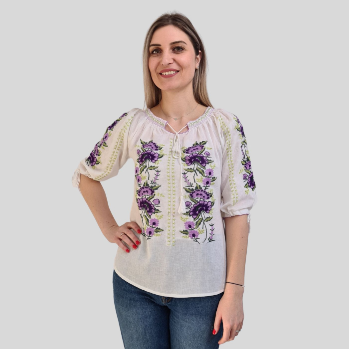 Ie damă Daria broderie mov [2]