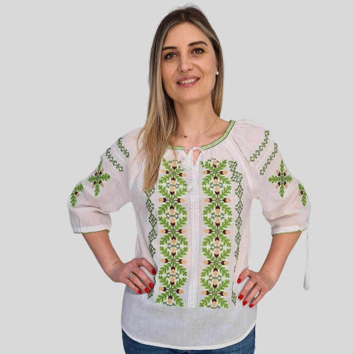 Ie damă Parascheva broderie verde [2]