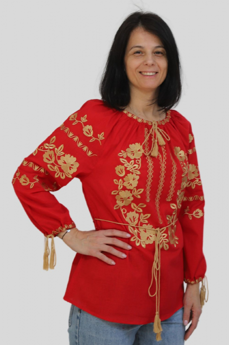 Ie damă Erica broderie rosie [4]
