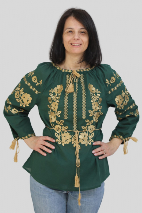 Ie damă Erica broderie verde [3]