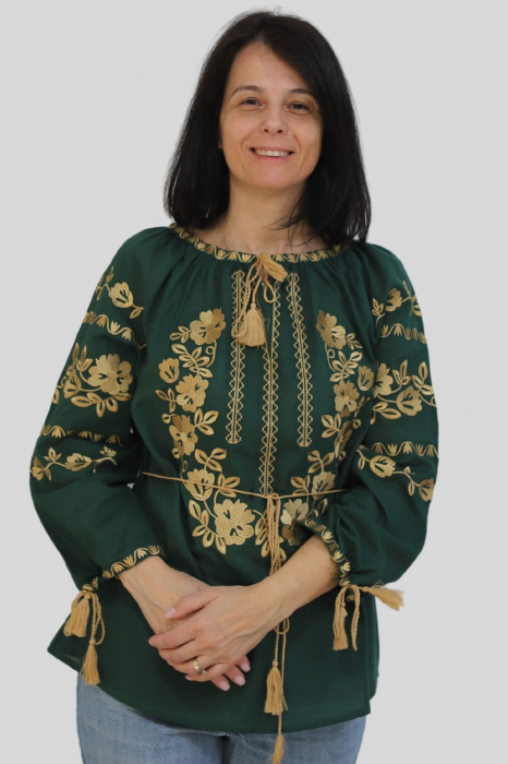 Ie damă Erica broderie verde [2]