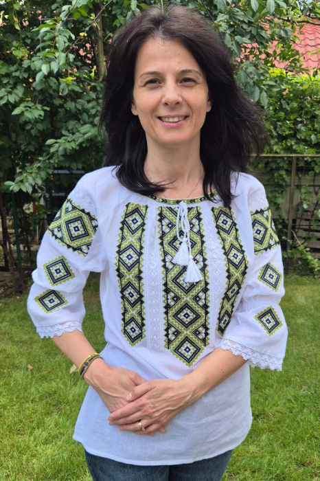 Ie damă Erotida broderie verde [2]