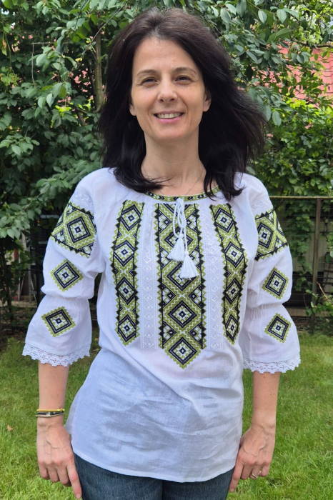 Ie damă Erotida broderie verde [1]