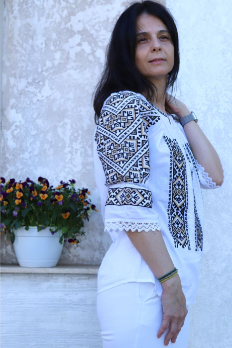 Ie damă Filotimia broderie bej [4]