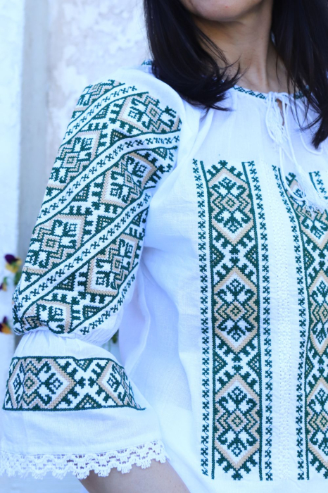 Ie damă Filotimia broderie verde [4]