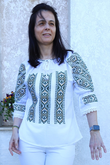 Ie damă Filotimia broderie verde [3]