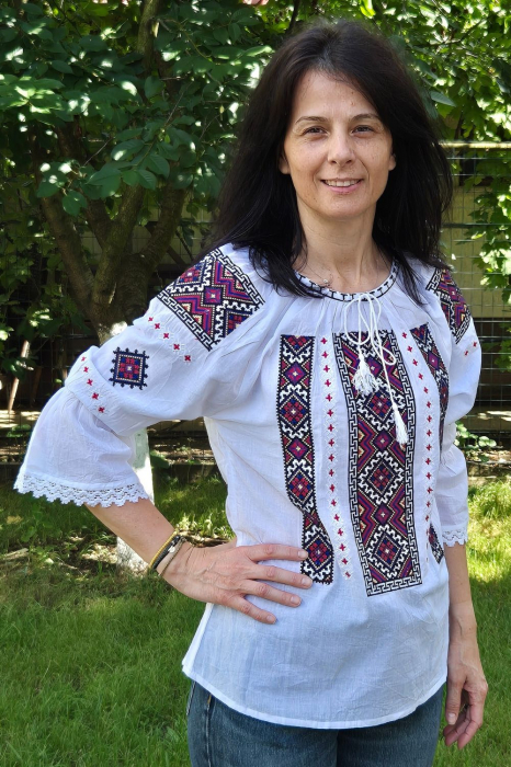 Ie damă Paraschevi broderie grena [3]