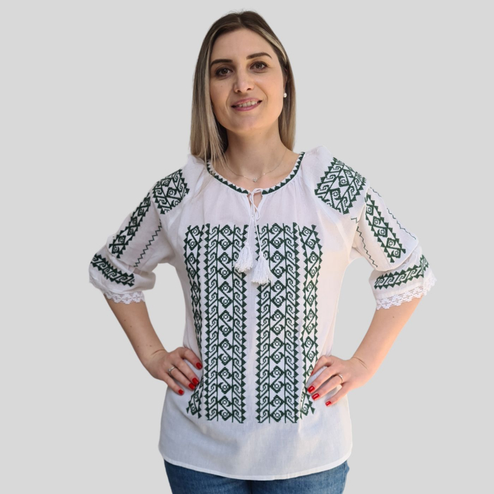 Ie damă Florina broderie verde [2]