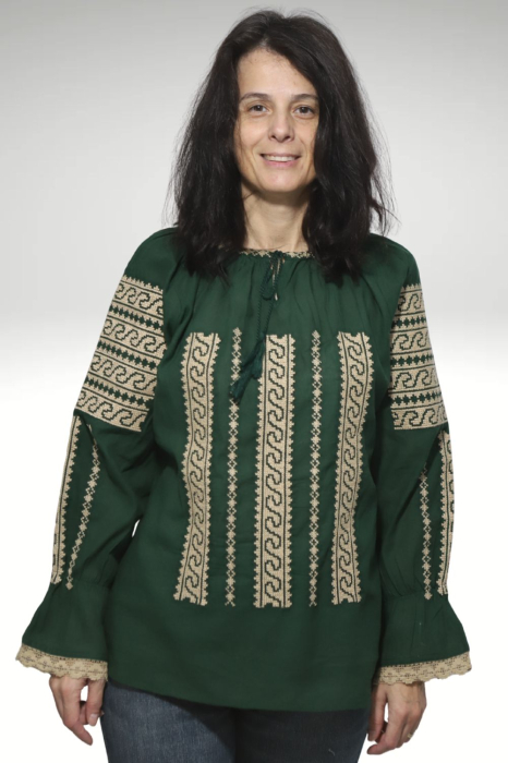 Ie damă Nectaria broderie bej maneca lunga [2]