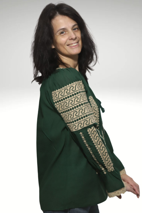 Ie damă Nectaria broderie bej maneca lunga [4]